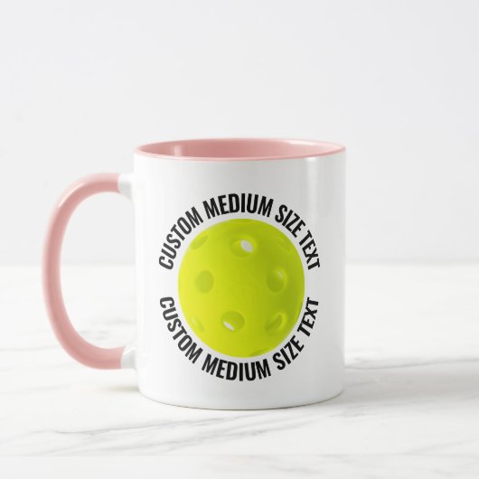 Medium Text ROZE Combo 11oz Aangepaste Pickleball Mok (Links)