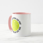 Medium Text ROZE Combo 11oz Aangepaste Pickleball Mok (Voorkant links)