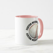 Medium Text ROZE Combo 11oz Custom Honkbalpetje Mok (Voorkant rechts)