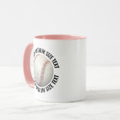 Medium Text ROZE Combo 11oz Custom Honkbalpetje Mok (Voorkant links)