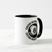 Medium Text ZWART Combo 11oz Aangepaste 8 Bal Mok (Voorkant rechts)