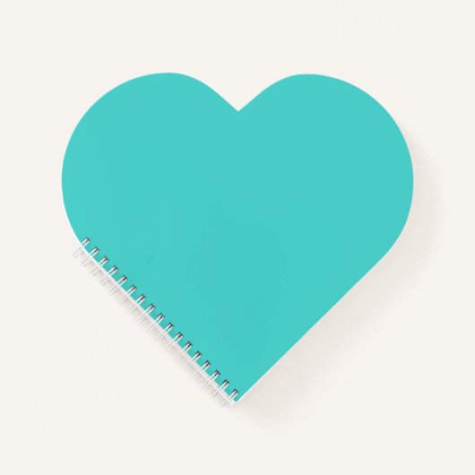 Medium Turquoise Hart Notitieboek (Voorkant)