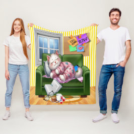 Medium WE LOVE YOU Kitten FLEECE DEKEN