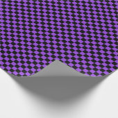 Medium zwart-Paarse cheques, pakpapier (Hoek)