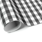 Medium zwart-wit Gingham-pakpapier Cadeaupapier (Rol Hoek)