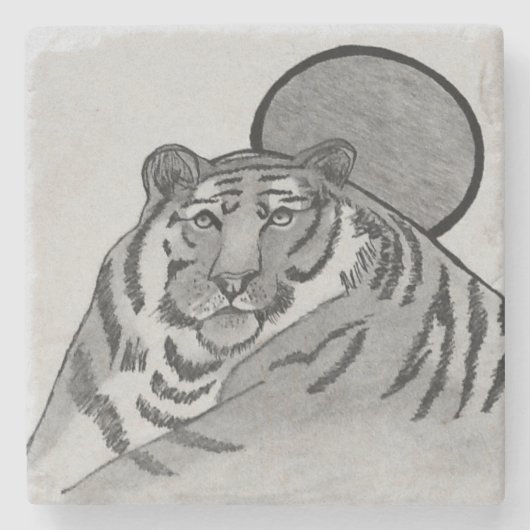 Medlin Wildlife "Tiger" -serie Stenen Onderzetter (Voorkant)
