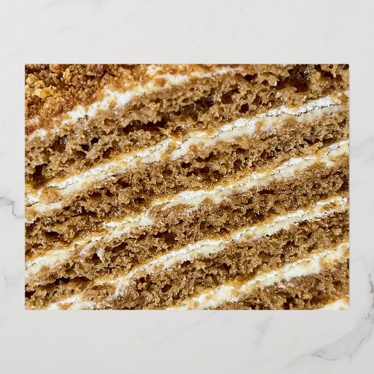 Medovik Cake Abstract Folie Feestdagen Briefkaart (Voorkant)