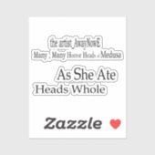 Medusa awaynowe Horror 2MMHead Bphrases Diecut 25 Sticker (Vel)
