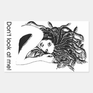 Medusa beschermd rechthoekige sticker