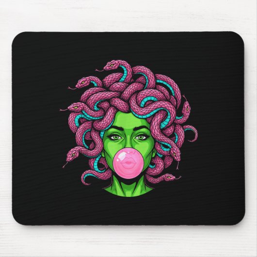 Medusa Blowing Bubblegum P Art Mythology Design  Muismat (Voorkant)