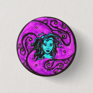 Medusa Blu-Button Ronde Button 3,2 Cm