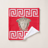 Medusa Clé Grecque Designer en Pierre Blanche (Gant de toilette)
