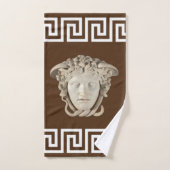 Medusa Clé Grecque Designer en Pierre Blanche (Serviette à main)