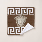 Medusa Clé Grecque Designer en Pierre Blanche (Gant de toilette)