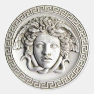 Medusa door Rondanini (Cameo Wit) Klassieke Sticke Ronde Sticker