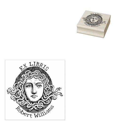  Medusa Ex Libris, Boek Rubberstempel (Gestempeld)