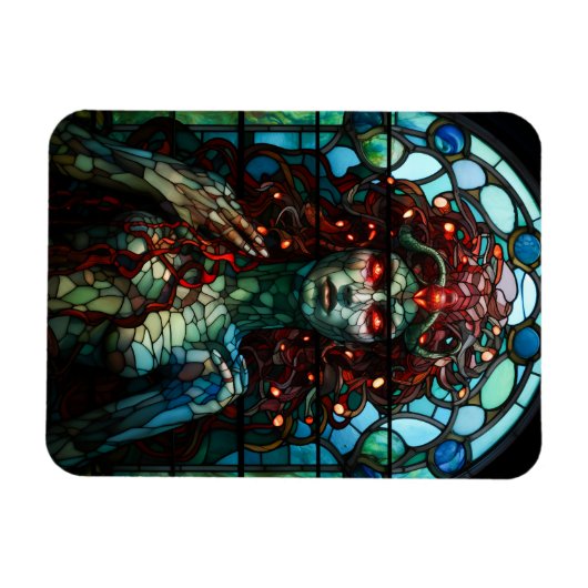 Medusa - Glas in lood venster Tiffany stijl Magneet (Horizontaal)