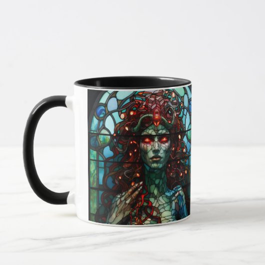 Medusa - Glas-in-loodraam in Tiffany-stijl Mok (Links)