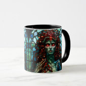 Medusa - Glas-in-loodraam in Tiffany-stijl Mok (Voorkant rechts)