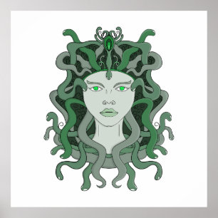 Medusa Gorgo Slang Gorgon Monster Griekse Mytholog Poster