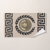 Medusa / Gorgon, clé grecque, couronne de laurier, (Serviette à main)