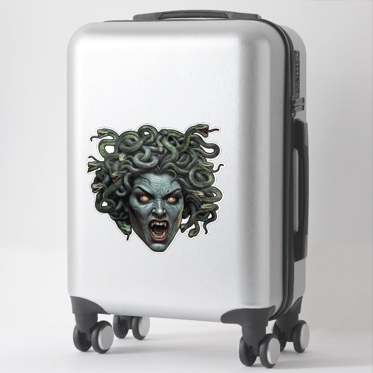 Medusa Gorgon Die-Cut Sticker – Mythische Horrorku (Koffer)