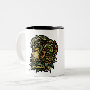 Medusa Groene Slangen Gorgon Tweekleurige Koffiemok