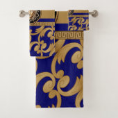 Medusa luxe Baroque Gold en Blue Bad Handdoek (Insitu)