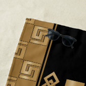 Medusa Luxury Black & Gold Strandlaken (In situ)