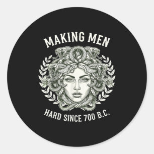 Medusa Maakt Mannen Hard Sinds 700 Voor Christus G Ronde Sticker