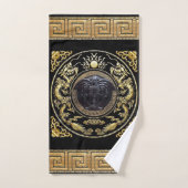 Medusa Noire Concepteur de clés grecques (Serviette à main)