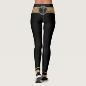 Medusa Noire en Griekse sleutel op zwarte Leggings (Achterkant)