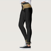 Medusa Noire en Griekse sleutel op zwarte Leggings (Links)