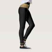 Medusa Noire en Griekse sleutel op zwarte Leggings (Rechts)