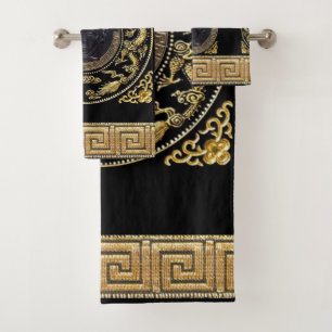 Medusa Noire Motif Grec du Designer