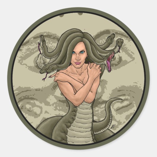 Medusa Ronde Sticker (Voorkant)