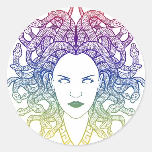 medusa ronde sticker (Voorkant)