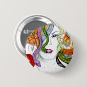 Medusa-slanghaarbadge Ronde Button 5,7 Cm (Voorkant /achterkant)