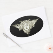 Medusa van Walter Crane Ovale Sticker (Envelop)