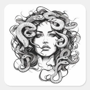 Medusa Vierkante Sticker