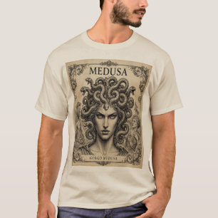 Medusa Vintage Griekse Mythologie Gorgon Kunst T-shirt