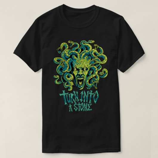 Medusa zet steen in t-shirt (Design voorkant)