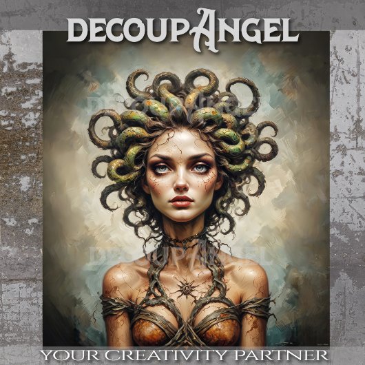 Medusa's blik ontcijfering tissuepapier