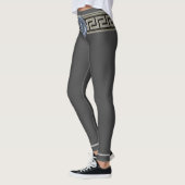 Meduse argentée Clé grecque sur Legging Grise Gorg (Gauche)