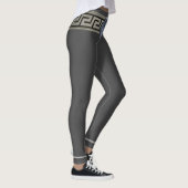 Meduse argentée Clé grecque sur Legging Grise Gorg (Droite)