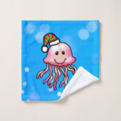 Méduse de dessin animé festive mignonne (Gant de toilette)