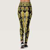 Méduse dorée avec arabesques sur leggings noirs (Dos)