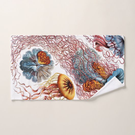 Méduse (Scheibenquallen) par Ernst Haeckel (Serviette à main)