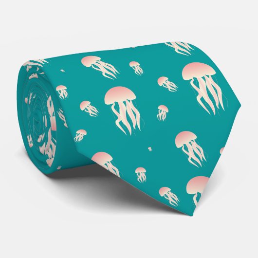 Méduses roses - cravate (Roulé)