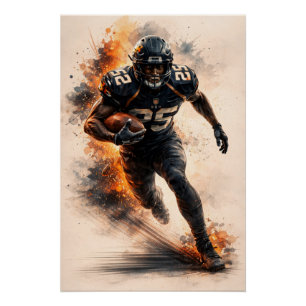 Meedogenloze Rush – Power Voetbal Poster Perfect Poster
